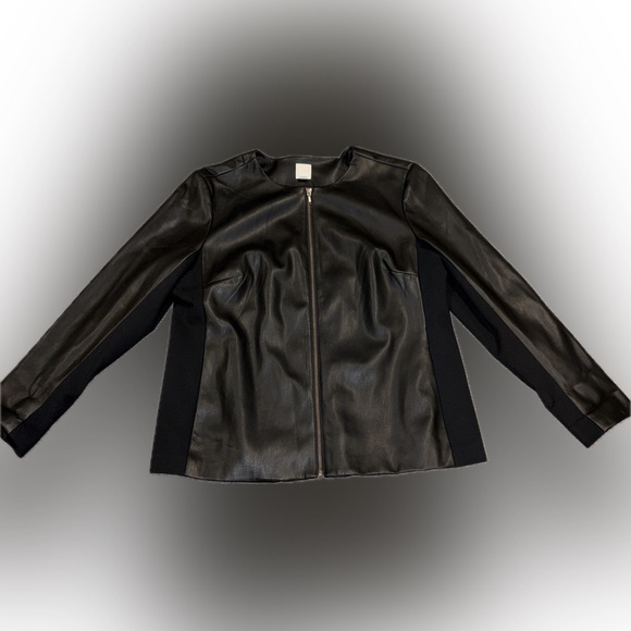 J. Jill | Jackets & Coats | Jjill Vegan Leather Zip Jacket Black L ...
